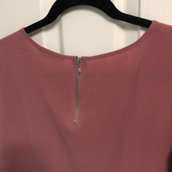 ONLY mauve shirt sleeve blouse zipper back size s - Picture 5 of 6